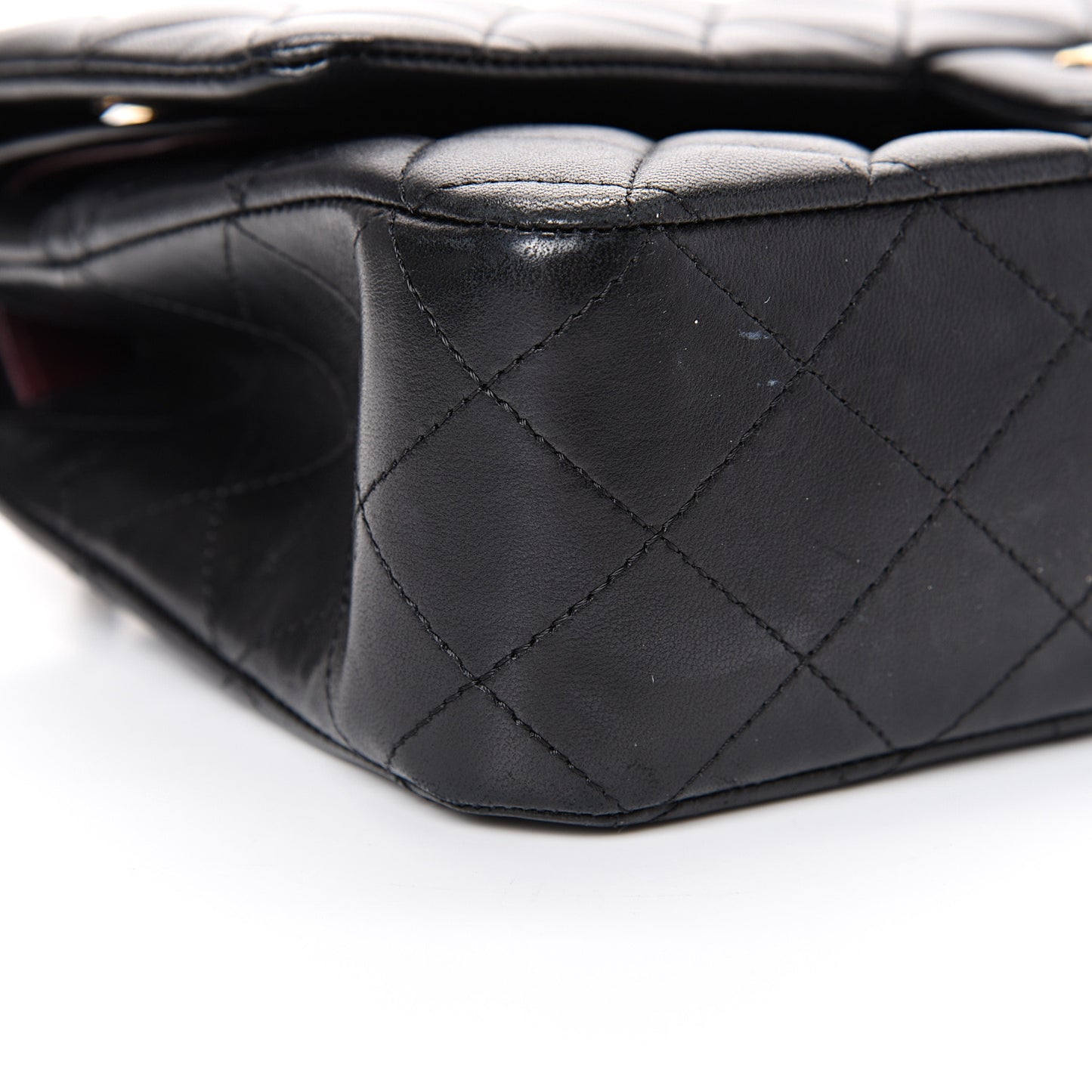 Lambskin Quilted Medium Double Flap Black