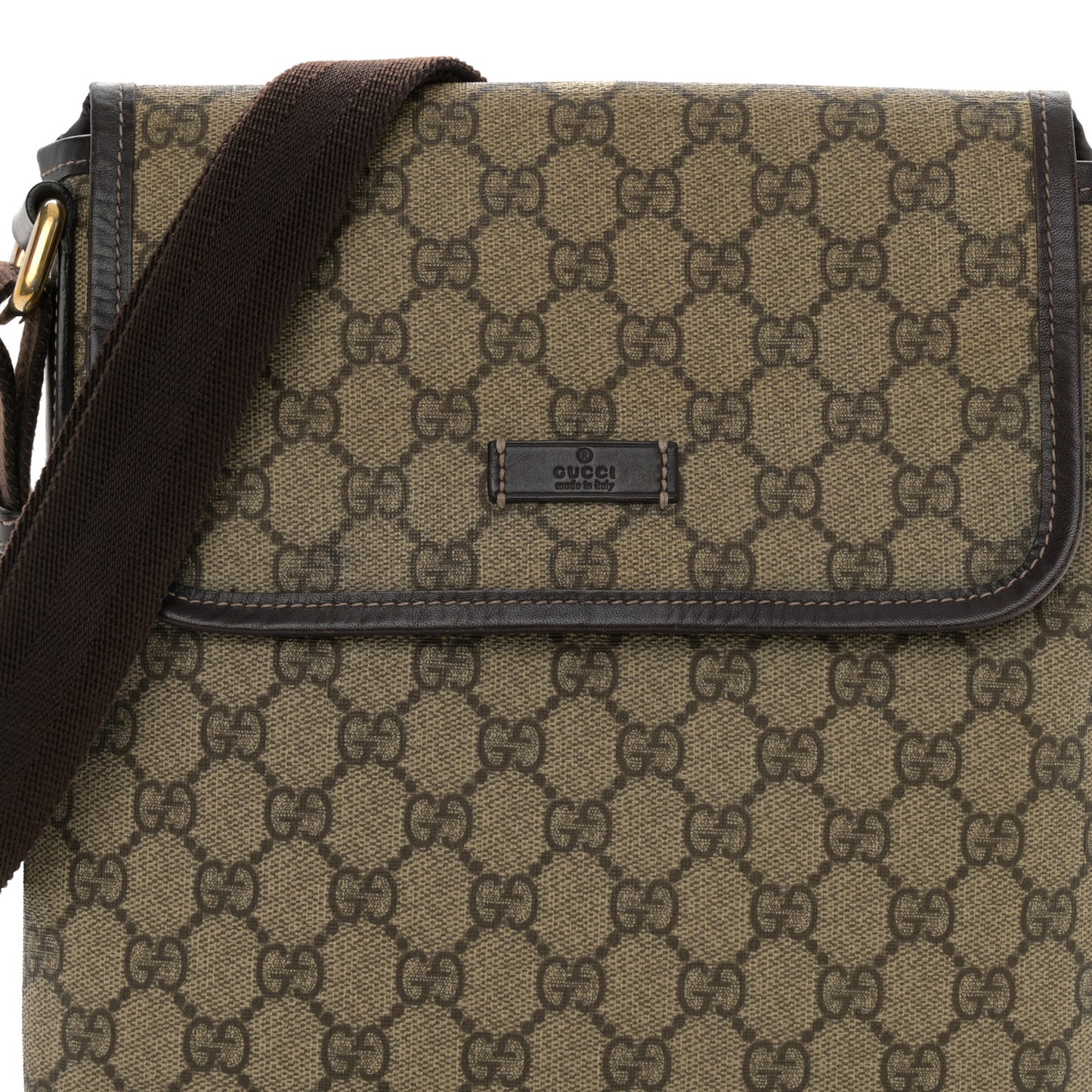 GG Plus Monogram Small Flap Messenger Bag Beige Dark Brown