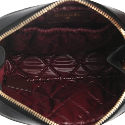 Chanel Caviar Quilted Small Curvy Pouch Cosmetic Case Black 5 of 7