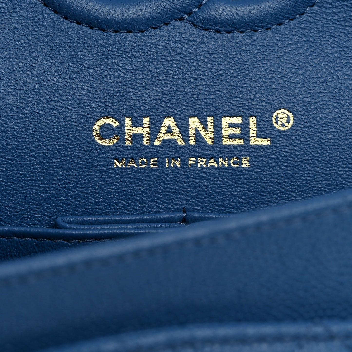 Caviar Quilted Small Double Flap Blue