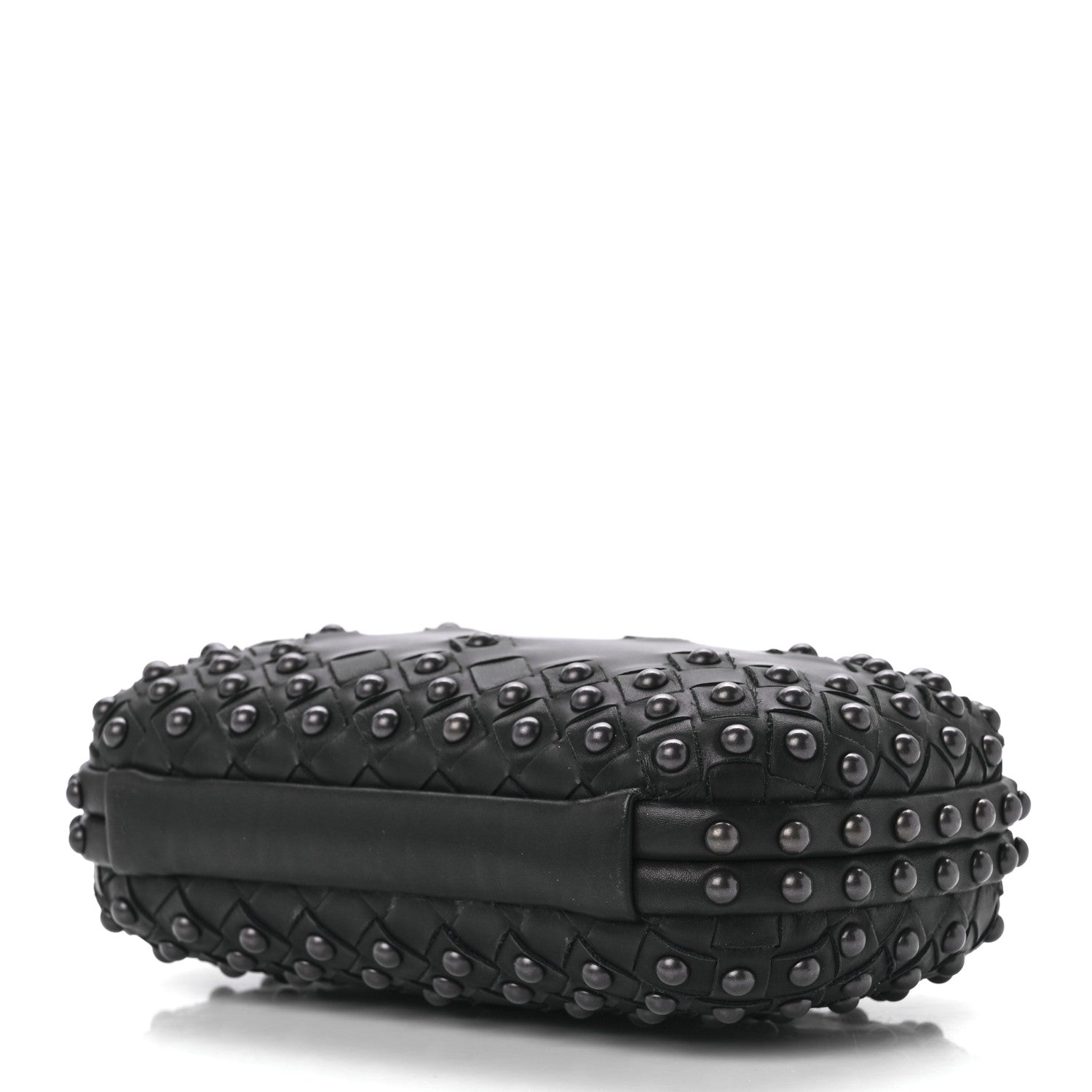 Bottega Veneta Waxy Nappa Intrecciato Knot Studded Clutch Black 7 of 10