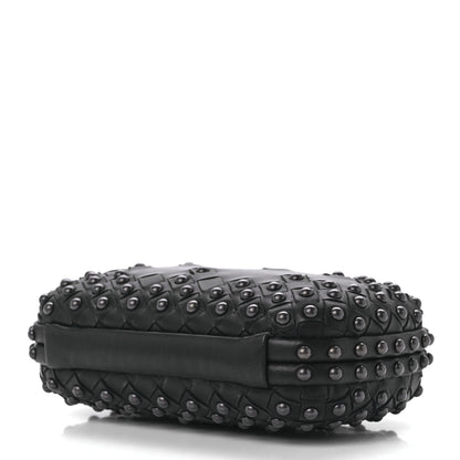 Bottega Veneta Waxy Nappa Intrecciato Knot Studded Clutch Black 7 of 10