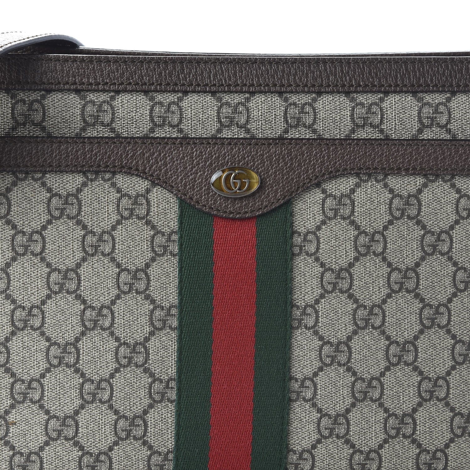 Gucci GG Supreme Monogram Web Medium Ophidia Shoulder Bag Beige New Acero 10 of 11