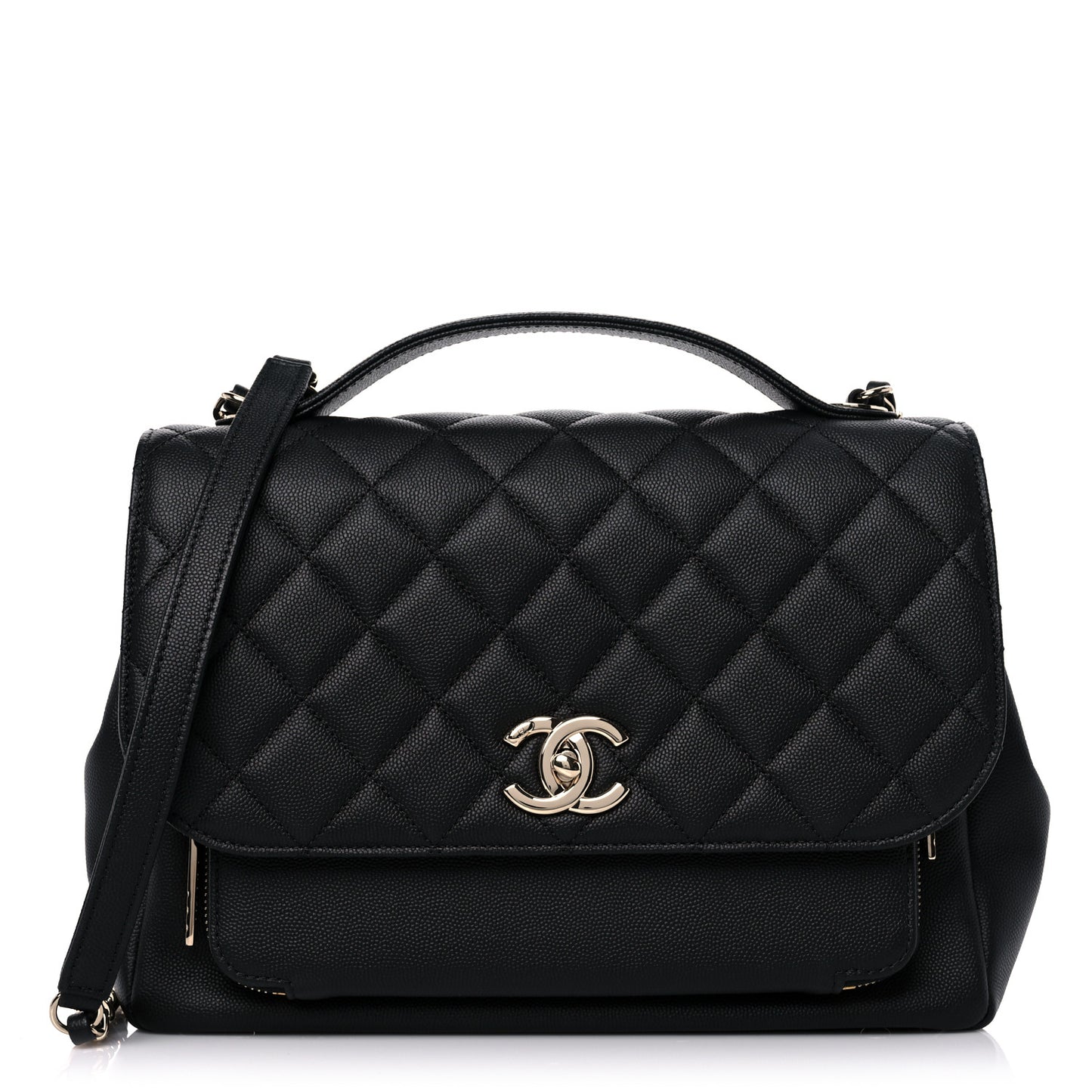 Caviar Quilted Large Business Affinity Flap Black
