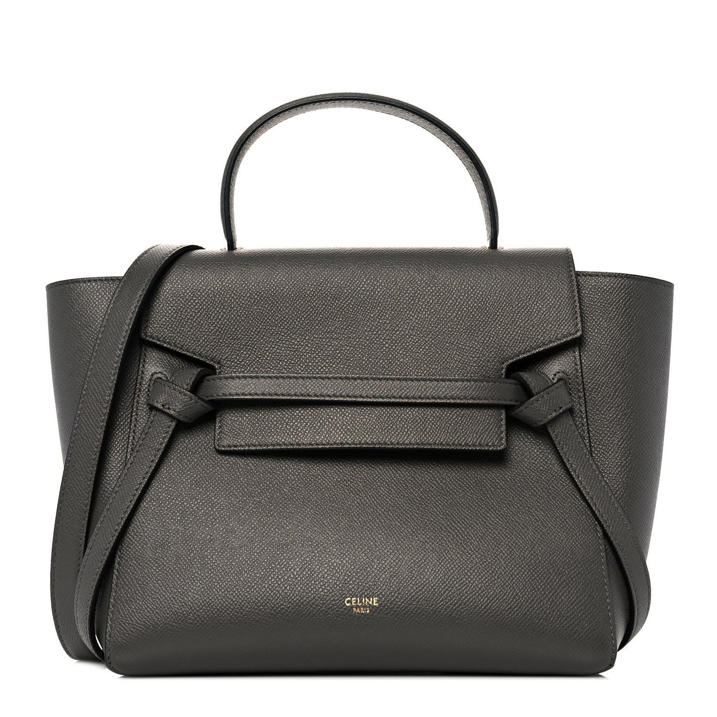 Grained Calfskin Micro Belt Bag Grey