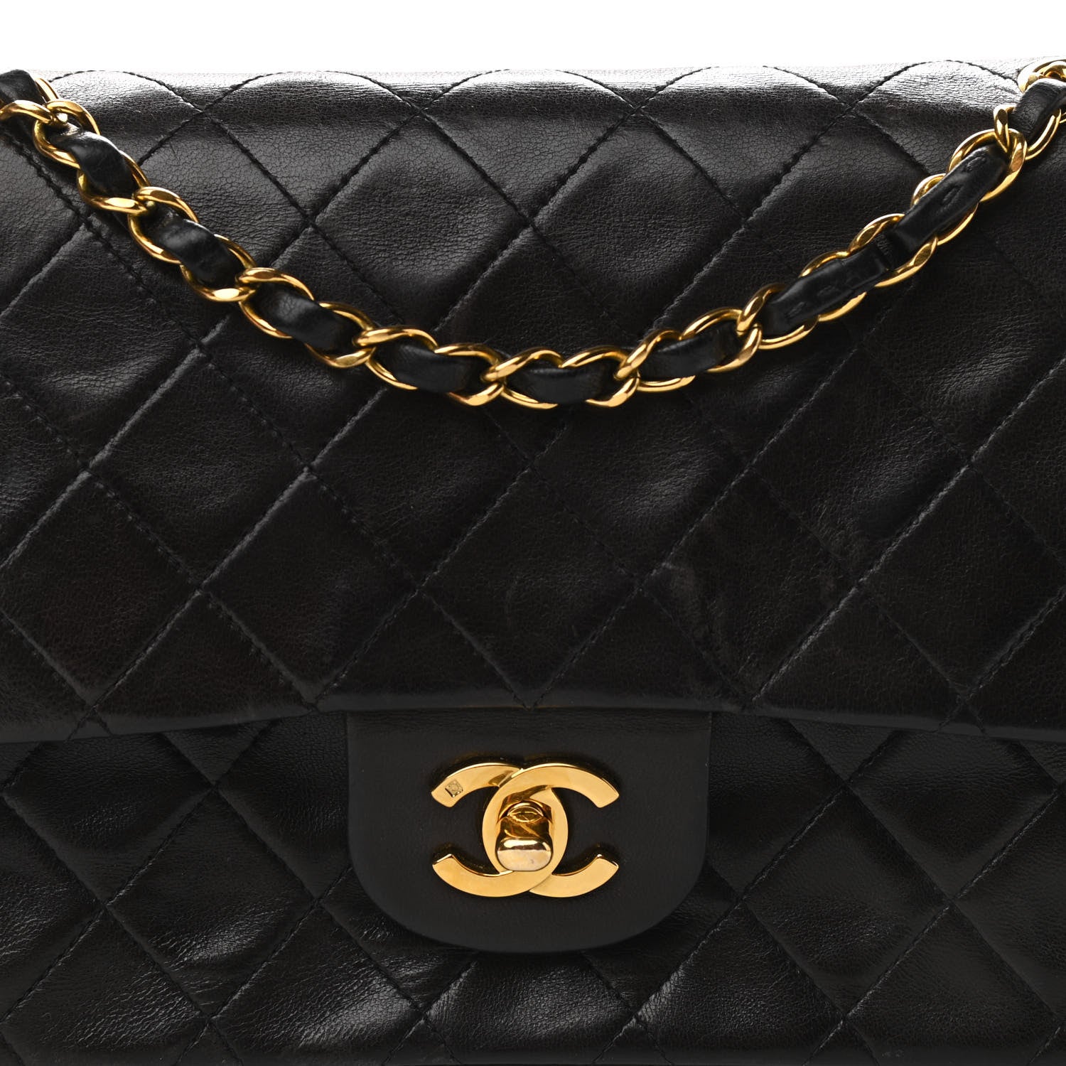 Chanel Lambskin Quilted Medium Double Flap Black 8 of 12