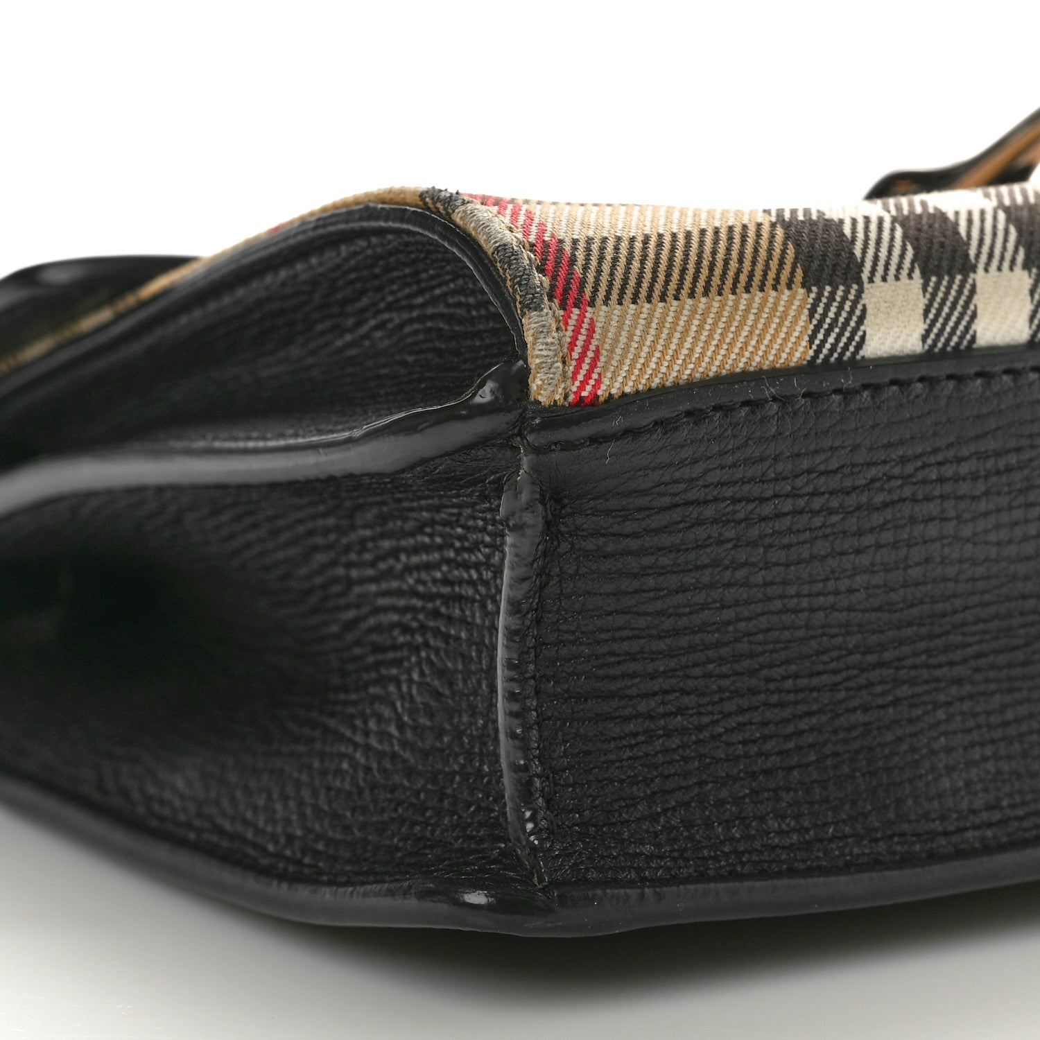 Burberry Derby Calfskin Vintage Check Small Macken Crossbody Bag Black 10 of 11