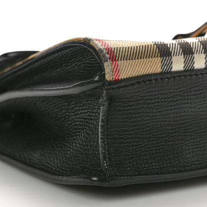 Burberry Derby Calfskin Vintage Check Small Macken Crossbody Bag Black 10 of 11