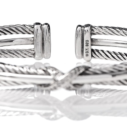 David Yurman Sterling Silver Diamond 7mm Crossover X Bracelet 4 of 4