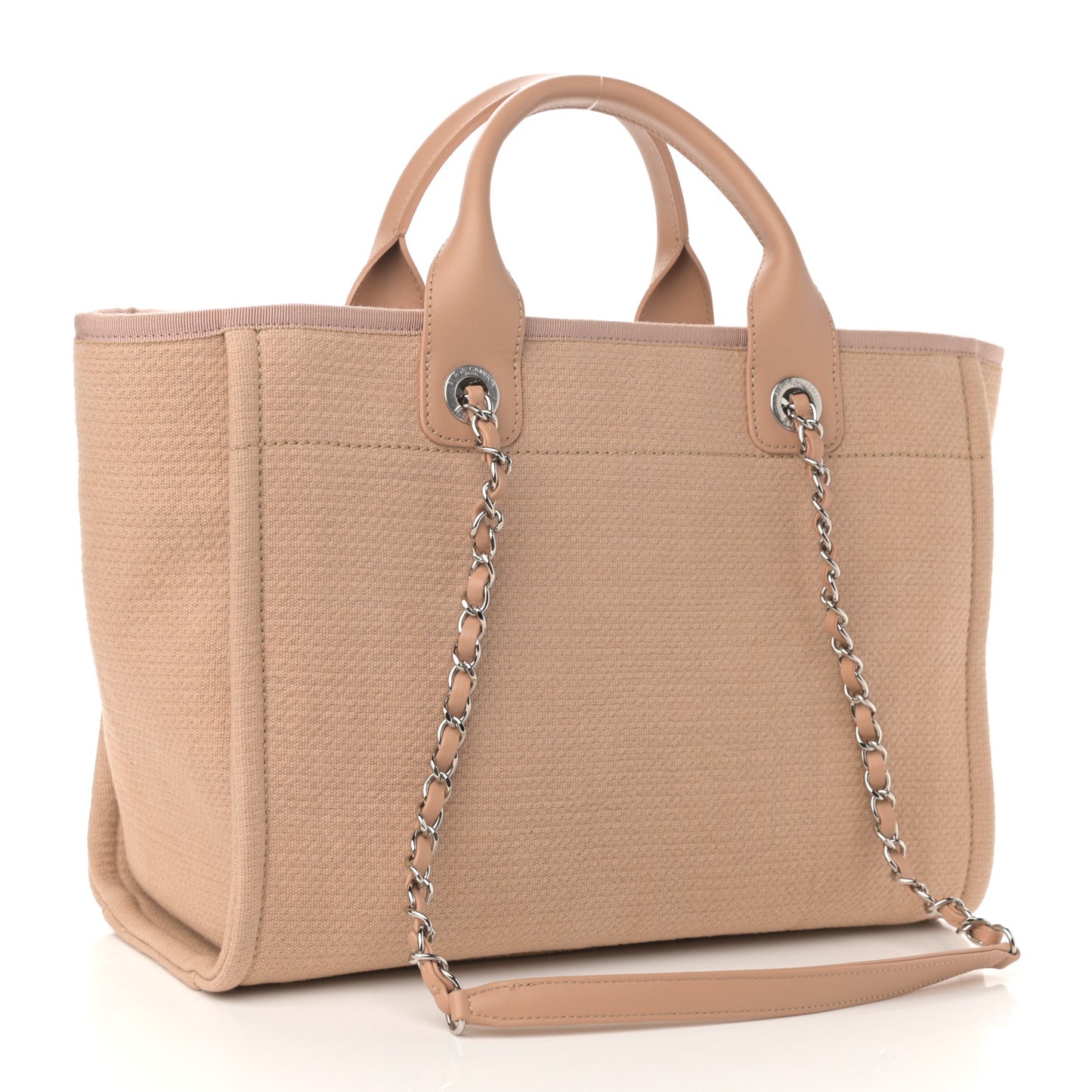 Mixed Fibers Small Deauville Tote Beige