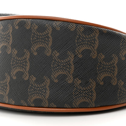 Celine Triomphe Canvas Calfskin Ava Shoulder Bag Tan 10 of 10