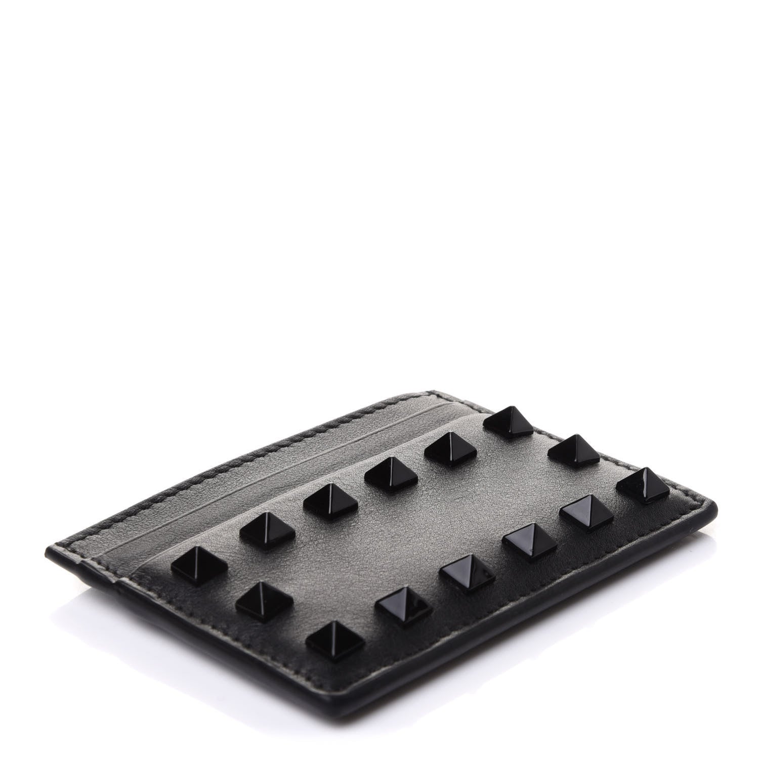 Valentino Garavani Vitello Rockstud Card Holder Black 4 of 8