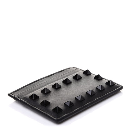 Valentino Garavani Vitello Rockstud Card Holder Black 4 of 8