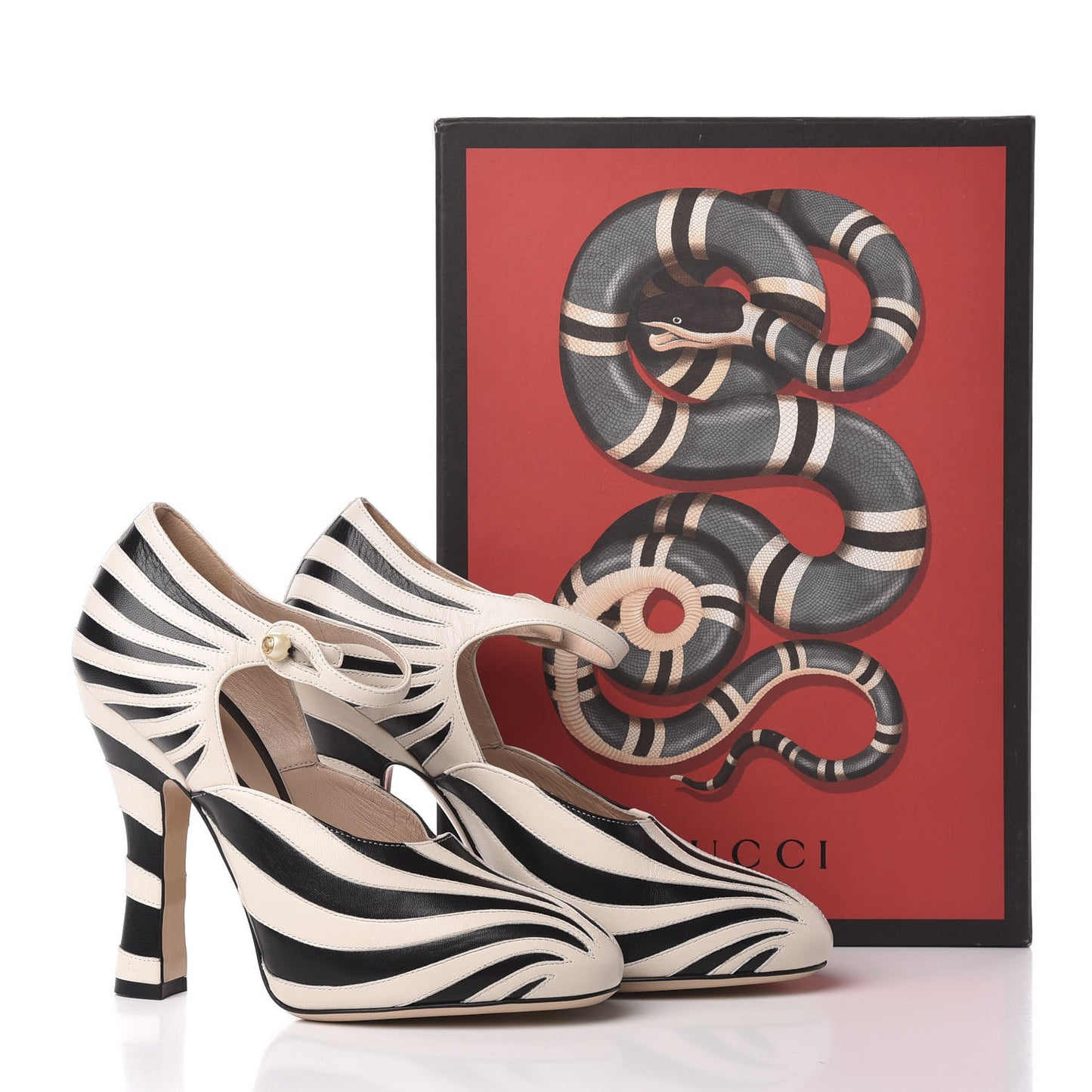 Malaga Kid Zebra Inlay Lesley Mary Jane Pumps 37.5 Mystic White Black