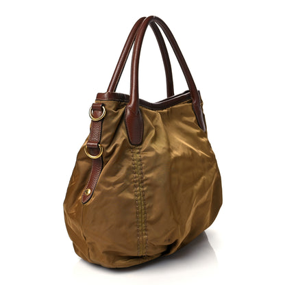 Prada Tessuto Nylon Vitello Daino Tote Tabacco 3 of 9