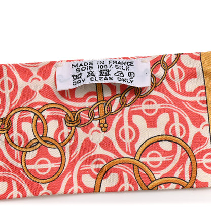 Hermes Silk Mors Et Gourmettes Remix Twilly Orange Saumon Canard 3 of 6