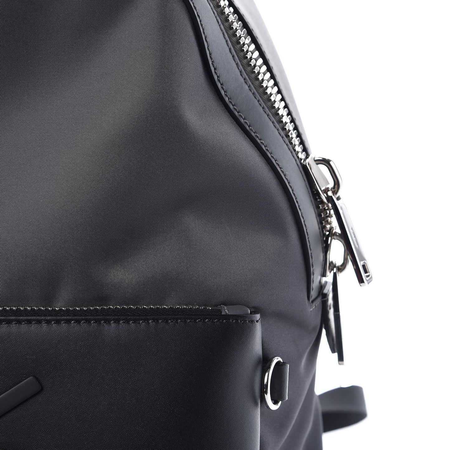 Nylon Calfskin Faces No Words Emoticon Pouch Pocket Backpack Asfalto