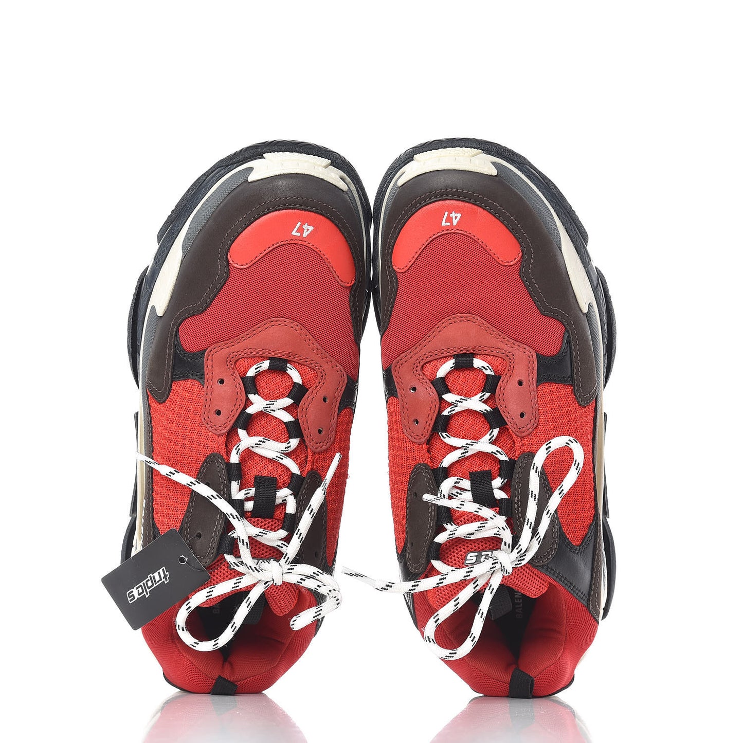 Fabric Mesh Mens Triple S Sneakers 47 Rouge Black