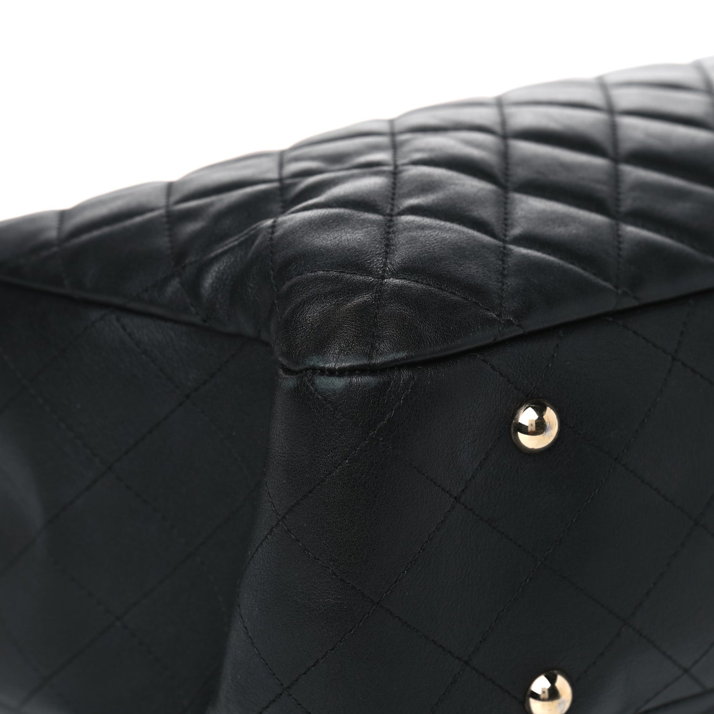 Calfskin Quilted Large CC Shopping Tote Black