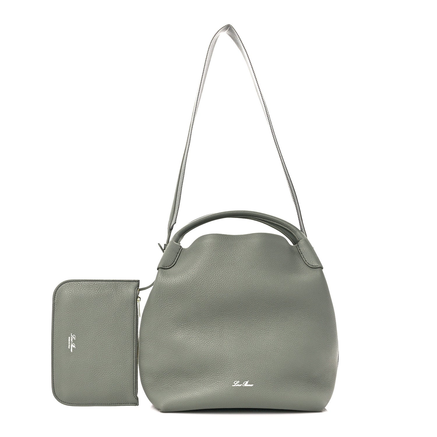 Loro Piana Grained Calfskin Large Bale Bag Yerba Mate 3 of 13