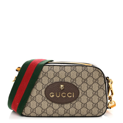 Gucci GG Supreme Monogram Web Neo Vintage Shoulder Bag Beige New Acero Crop 1 of 10