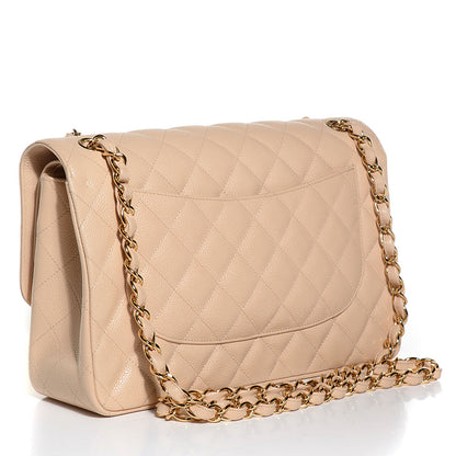 Chanel Caviar Quilted Jumbo Double Flap Beige Clair 3 of 9