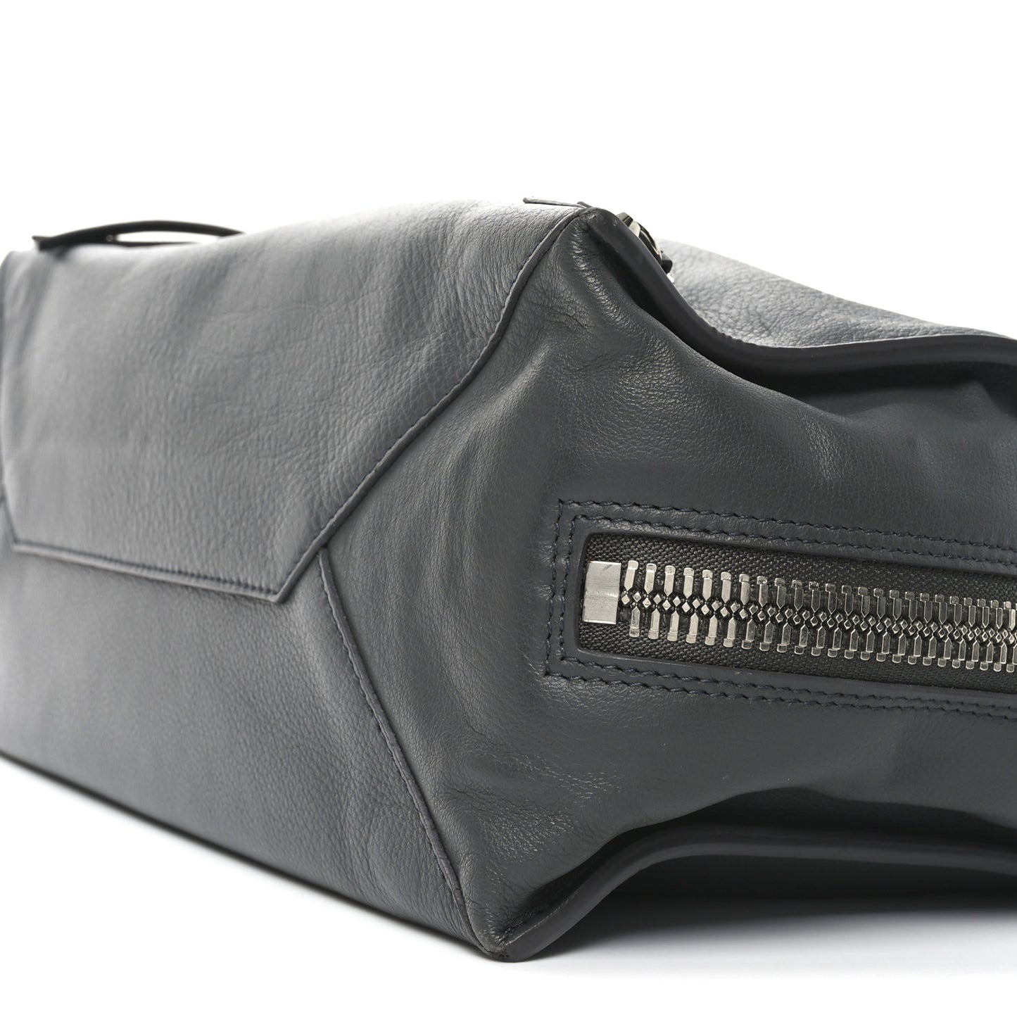 Veau Papier B4 Zip Around Tote Gris Fossile