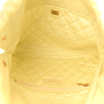 Chanel Shiny Calfskin Quilted Small Chanel 22 Light Yellow 6 of 11