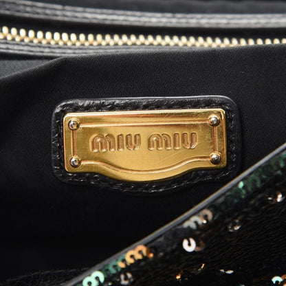 Miu Miu Paillettes Sequined East West Satchel Argento 6 of 10