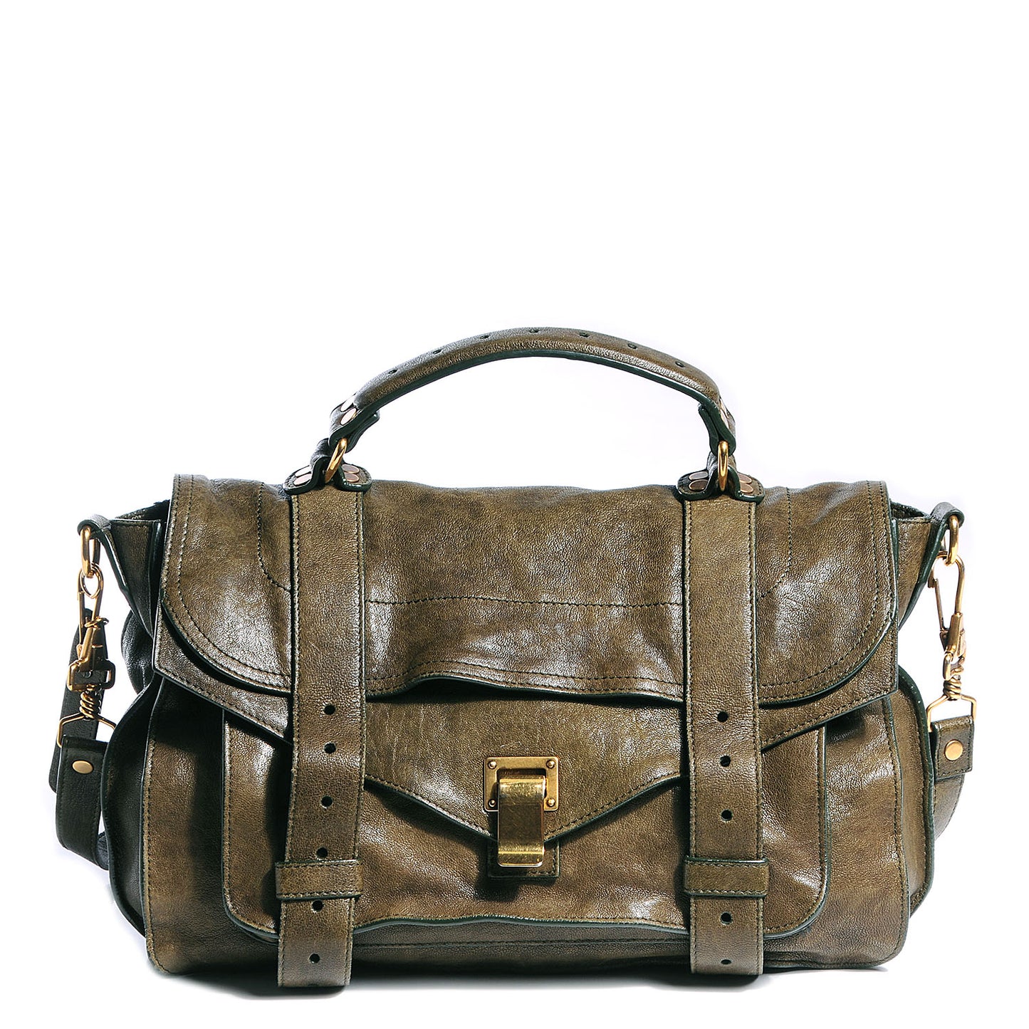Lambskin PS1 Medium Satchel Military