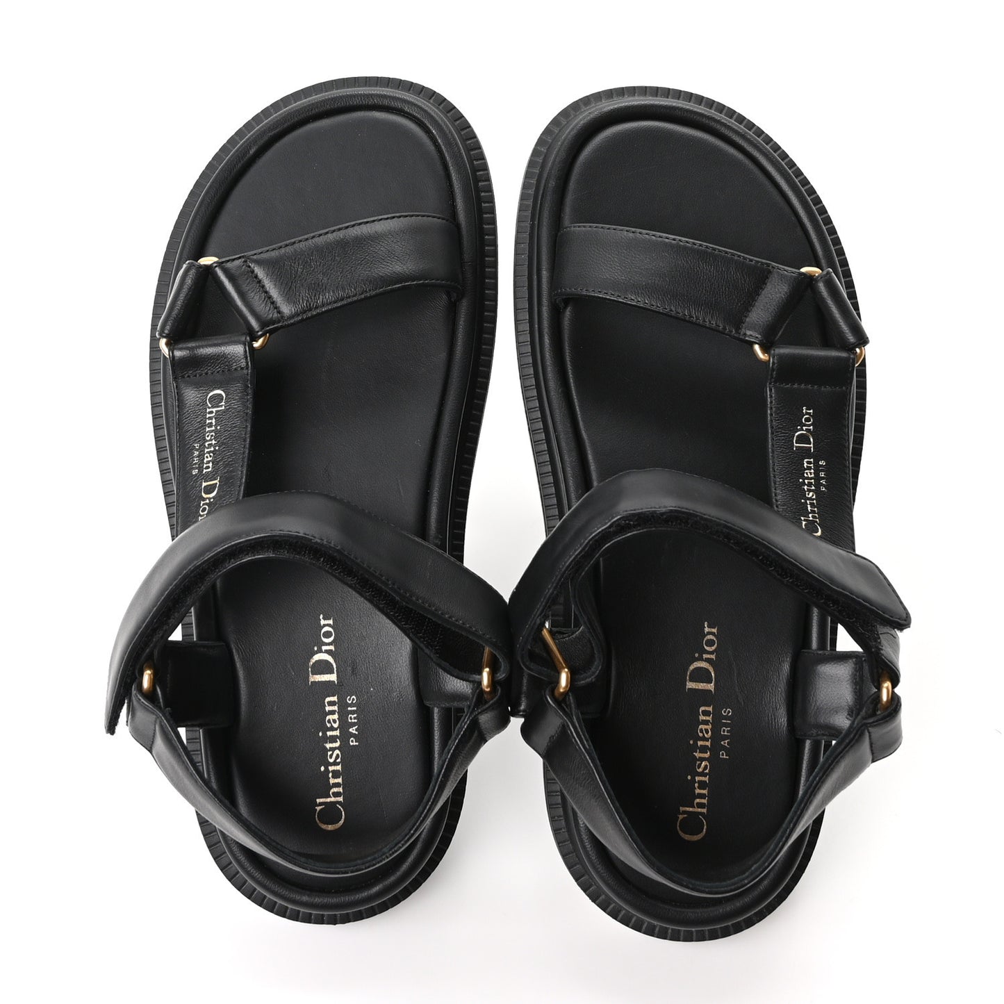 Lambskin D-Wave Sandals 38 Black