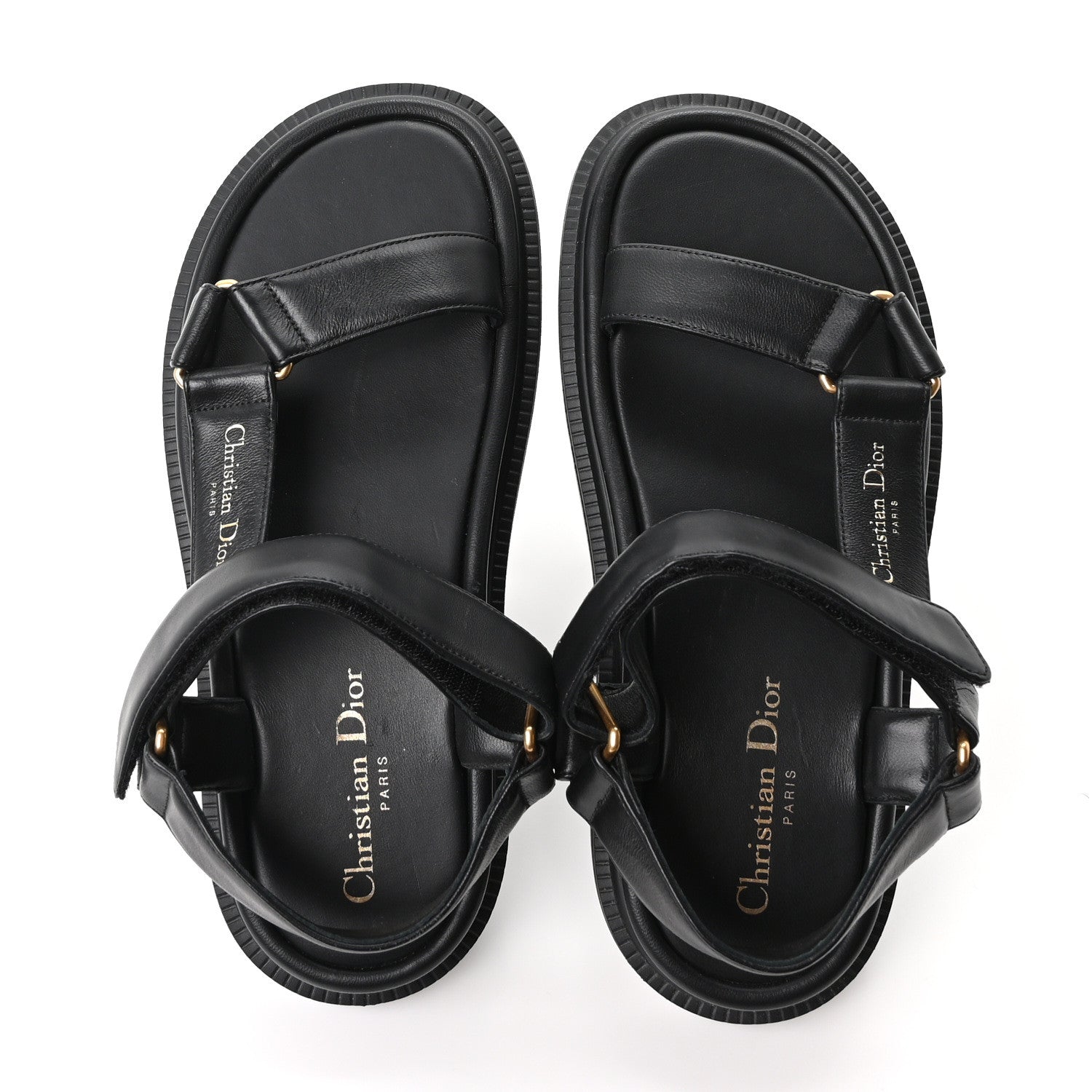 Christian Dior Lambskin D-Wave Sandals 38 Black 2 of 10