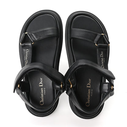 Christian Dior Lambskin D-Wave Sandals 38 Black 2 of 10