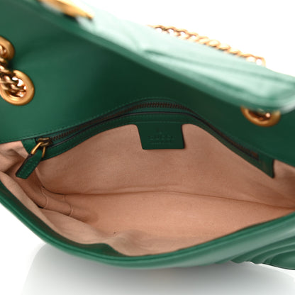 Gucci Calfskin Matelasse Small GG Marmont Shoulder Bag Emerald Green 5 of 10