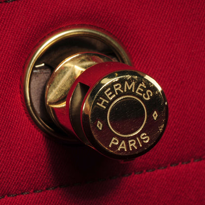 Hermes Toile Herbag PM Orange and Red 9 of 9