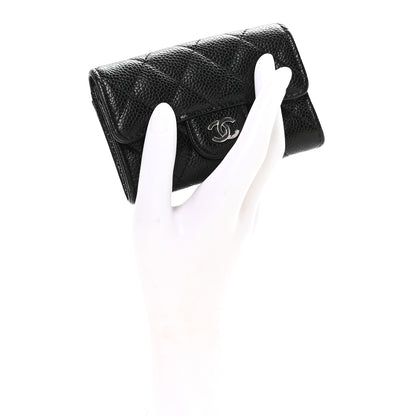 Chanel Caviar Quilted Flap Card Holder Wallet Black 2 of 8