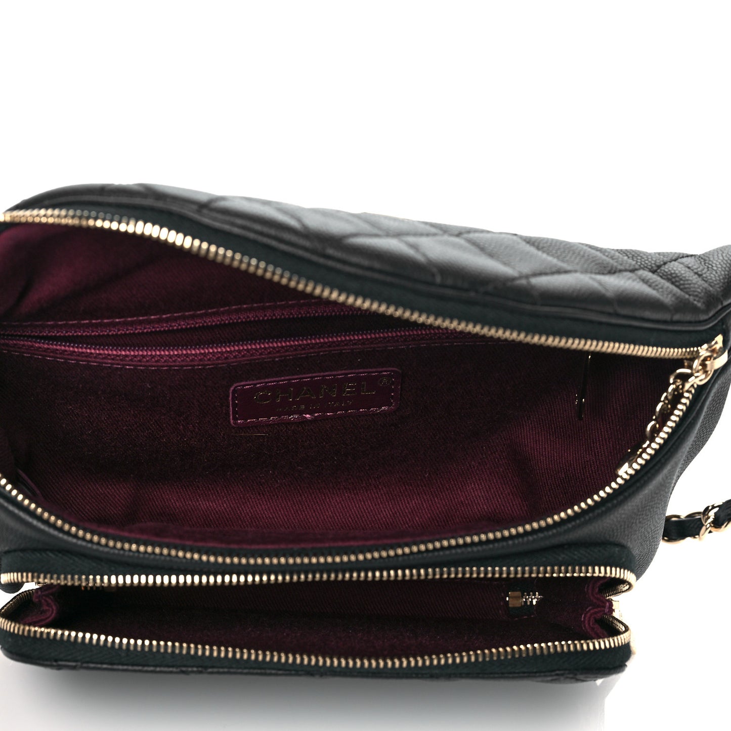 Caviar Quilted Business Affinity Waist Belt Bag Black