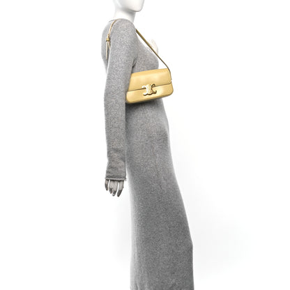 Celine Shiny Calfskin Triomphe Shoulder Bag Papyrus 2 of 9