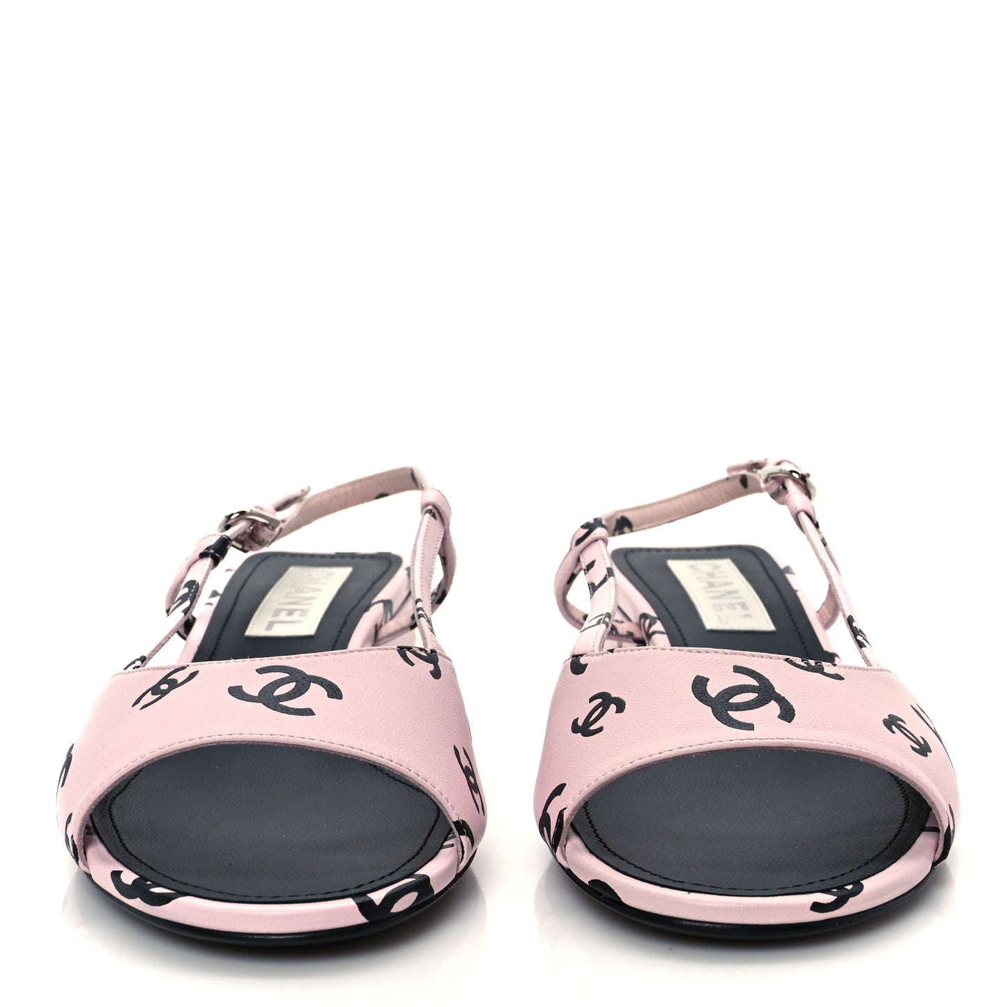 Printed Lambskin Coco Beach Sligback Sandals 40 Light Pink Black