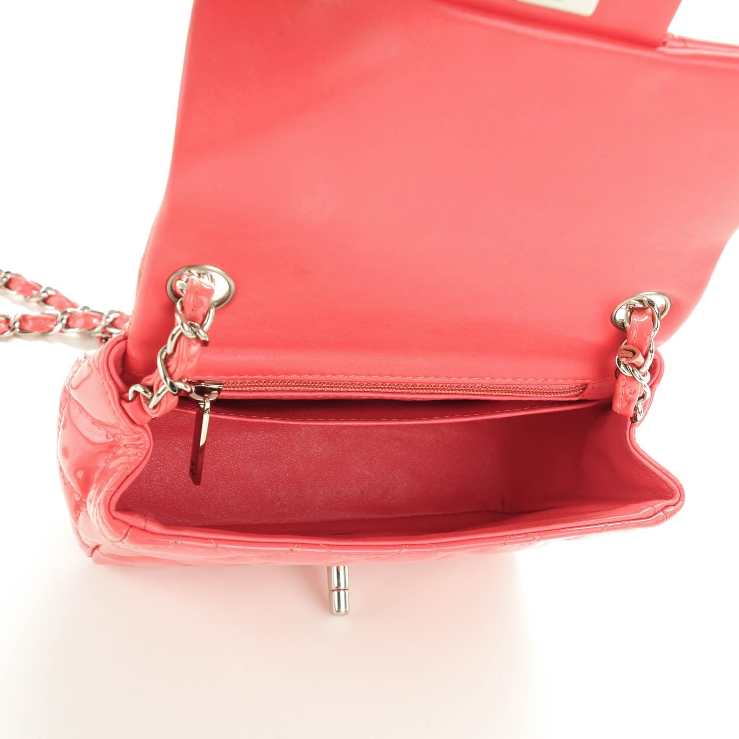 Chanel Patent Quilted Mini Square Flap Pink 5 of 8