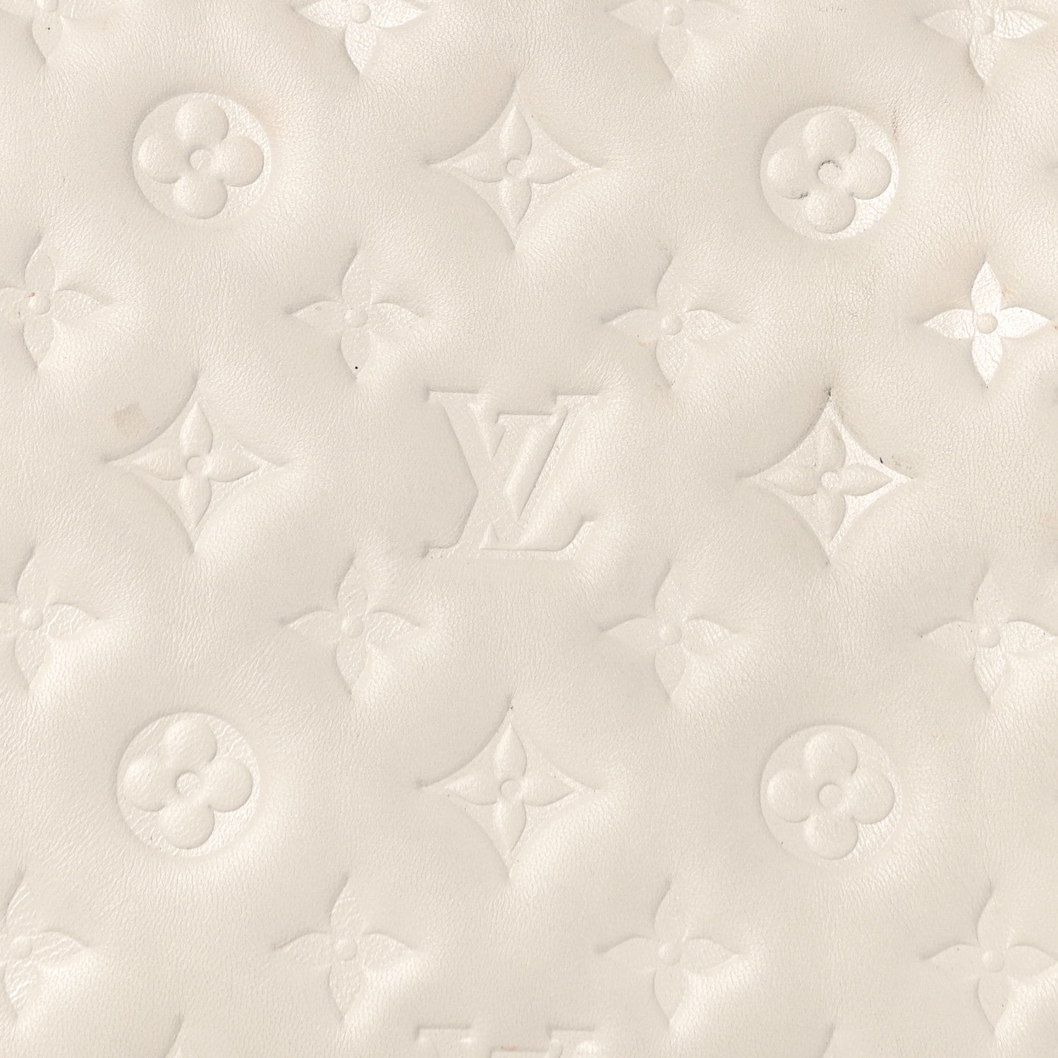 Louis Vuitton Lambskin Embossed Monogram Coussin PM Cream 7 of 12