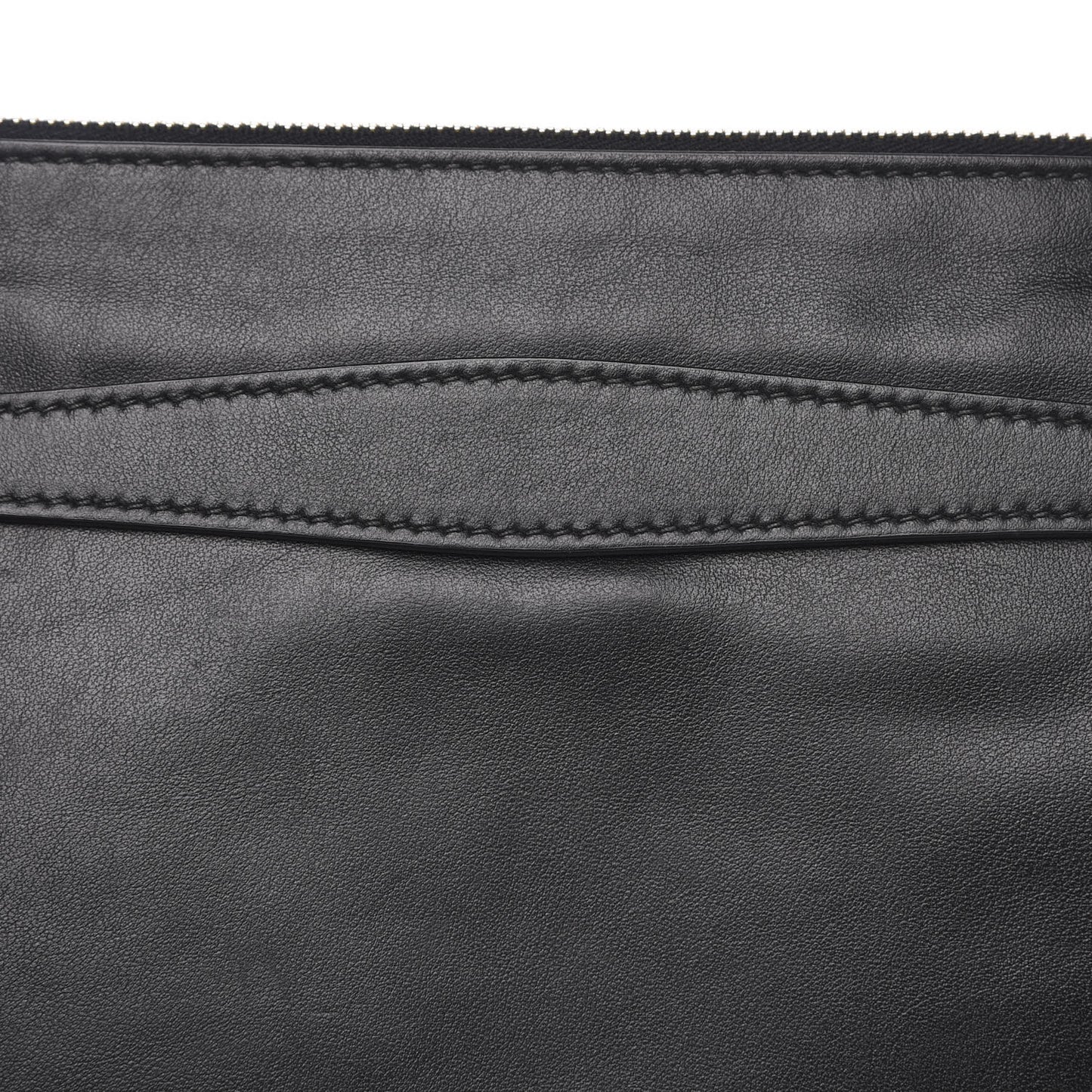 Soft Calf Studded Zip Pouch Black