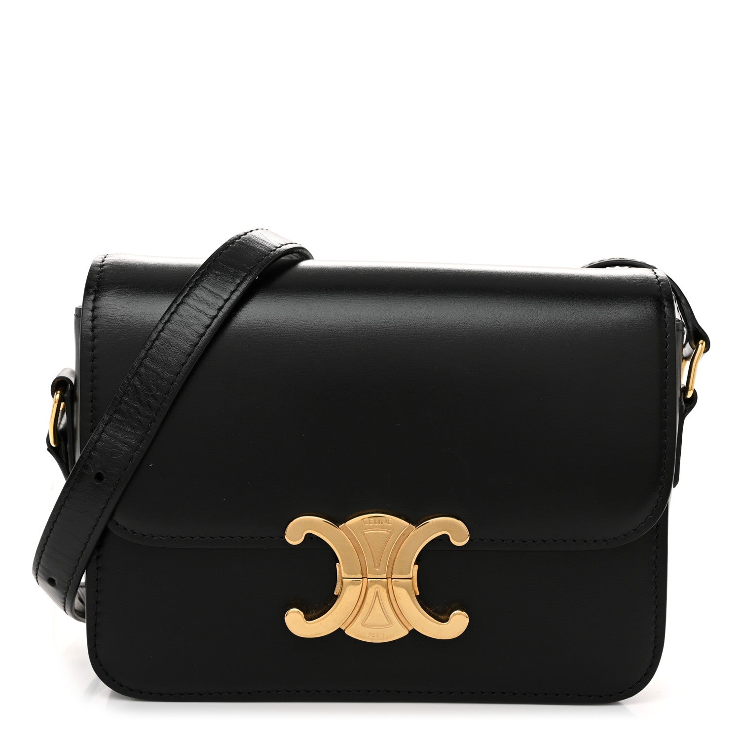 Celine Shiny Calfskin Teen Triomphe Black 1 of 15