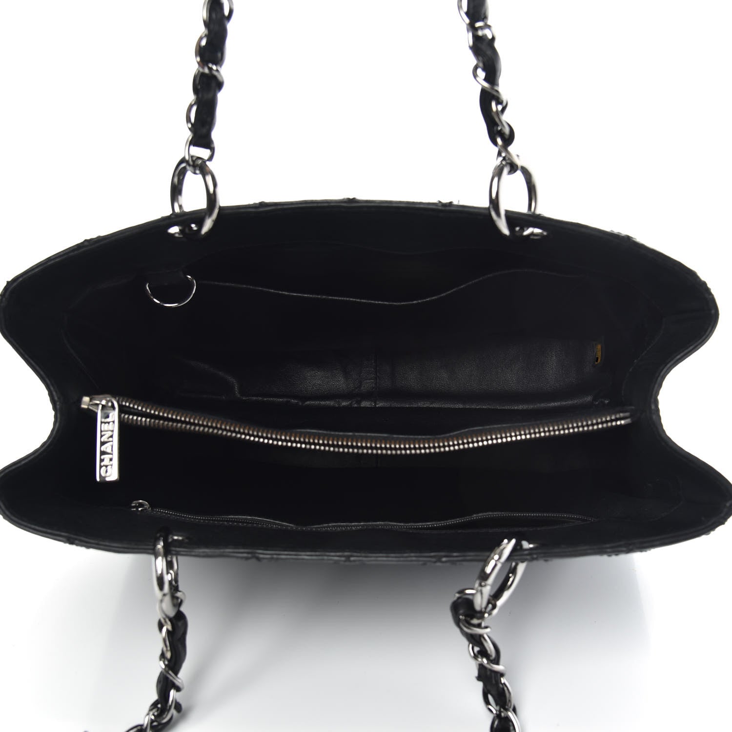 Chanel Calfskin Quilted Grand Shopping Tote GST Black 5 of 13