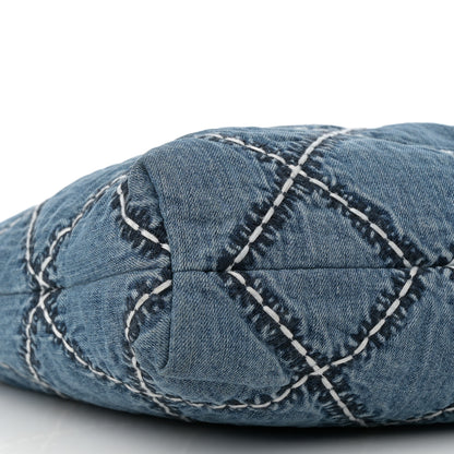 Chanel Denim Quilted Stitched Small Chanel 22 Blue 10 of 11