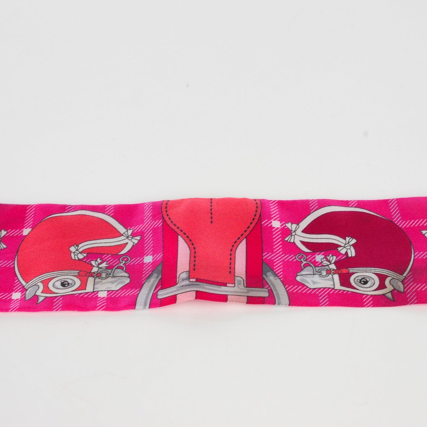 Silk Tatersale Twilly Fuchsia Rouge Vif Corail