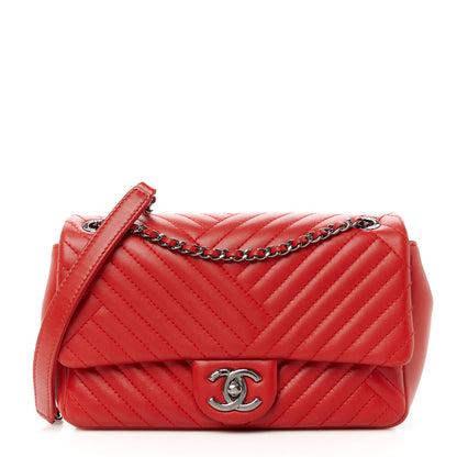 Chanel Lambskin Small CC Crossing Flap Red 1 of 12