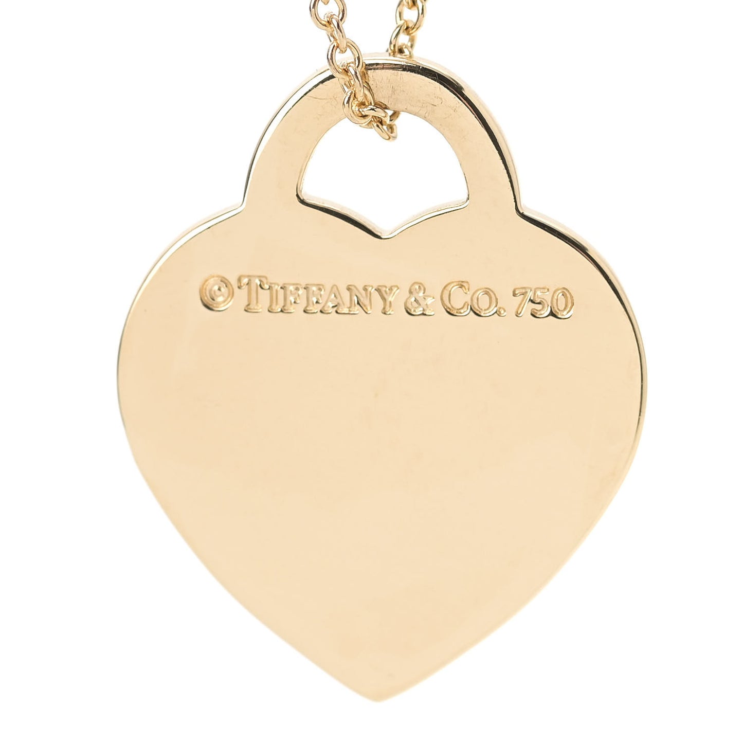 18K Yellow Gold Notes I Love You Heart Tag Pendant Necklace