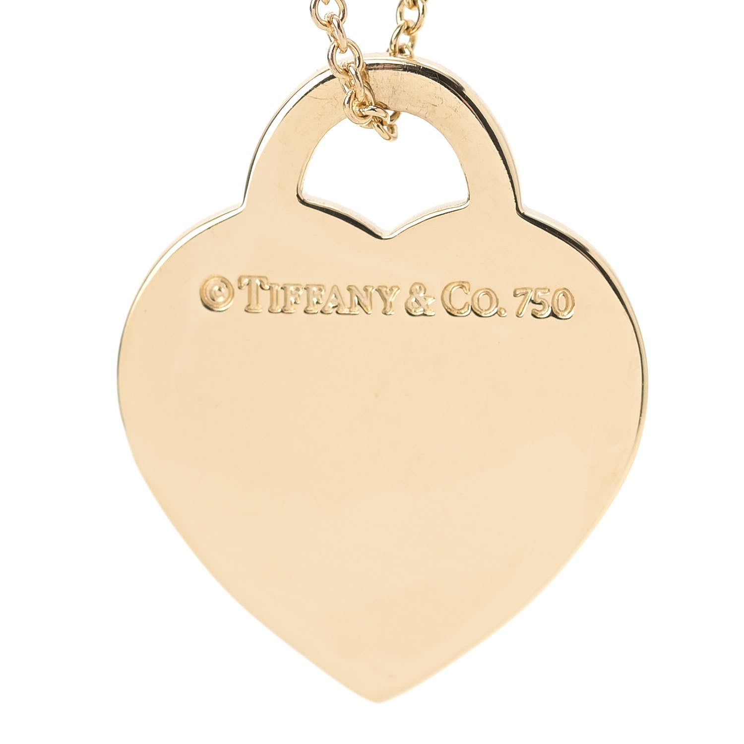 Tiffany 18K Yellow Gold Notes I Love You Heart Tag Pendant Necklace 4 of 7