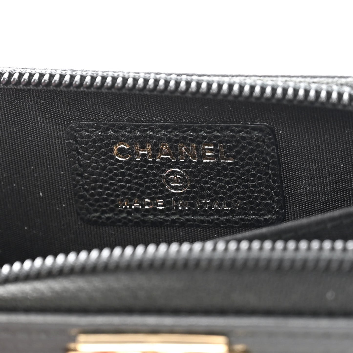 Caviar Quilted Boy Zip Around Coin Purse Wallet Black